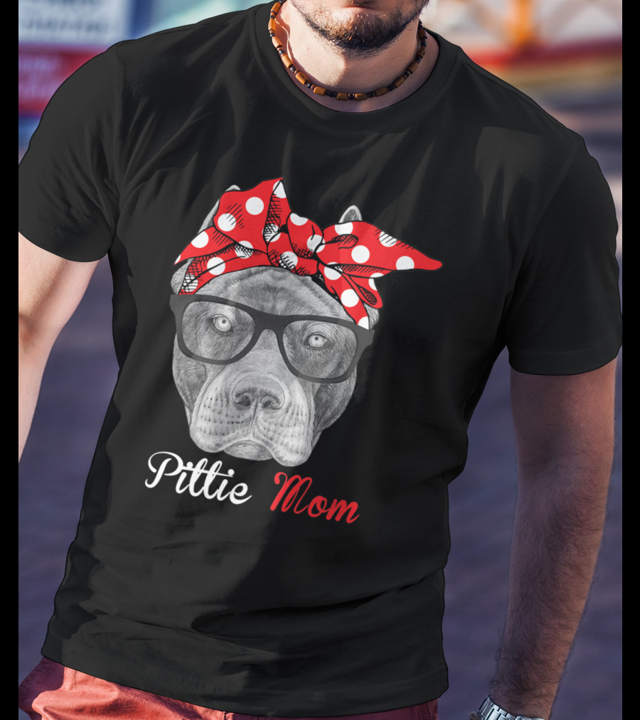 Pittie Mom Pitbull Dog Lovers Mothers Day T-Shirt
