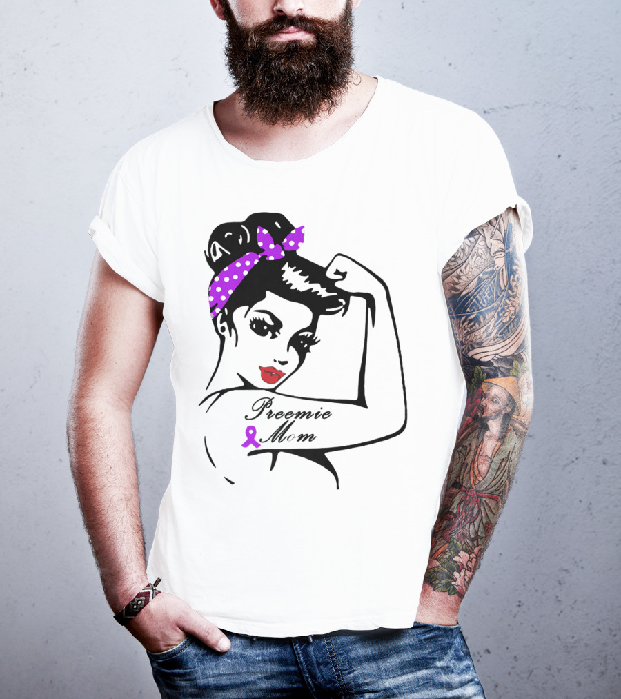 Preemie Mom Strong Rosie Purple T-Shirt