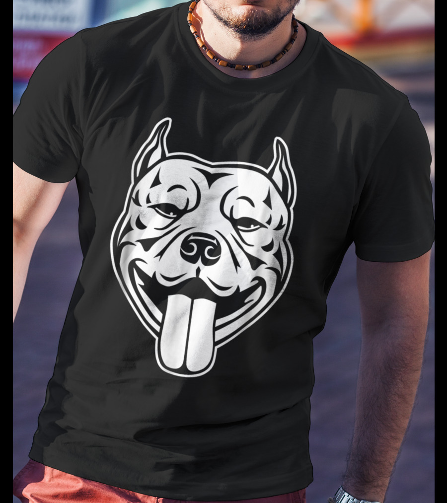 Pitbull Terrier Head For Pittie Moms Dads Kids43 T-Shirt