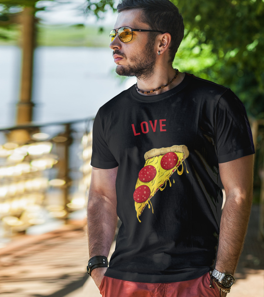 LOVE AT FIRST SLICE Pizza Men Girls Mom And Baby68 T-Shirt