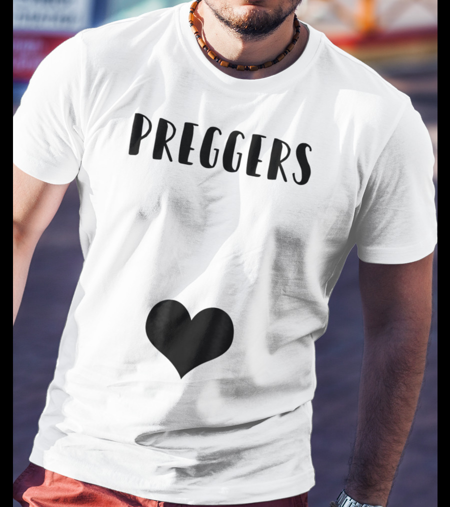 Preggers Announce Baby Prego Mom Heart Idea46 T-Shirt