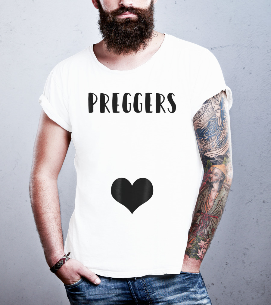 Preggers Announce Baby Prego Mom Heart Idea46 T-Shirt