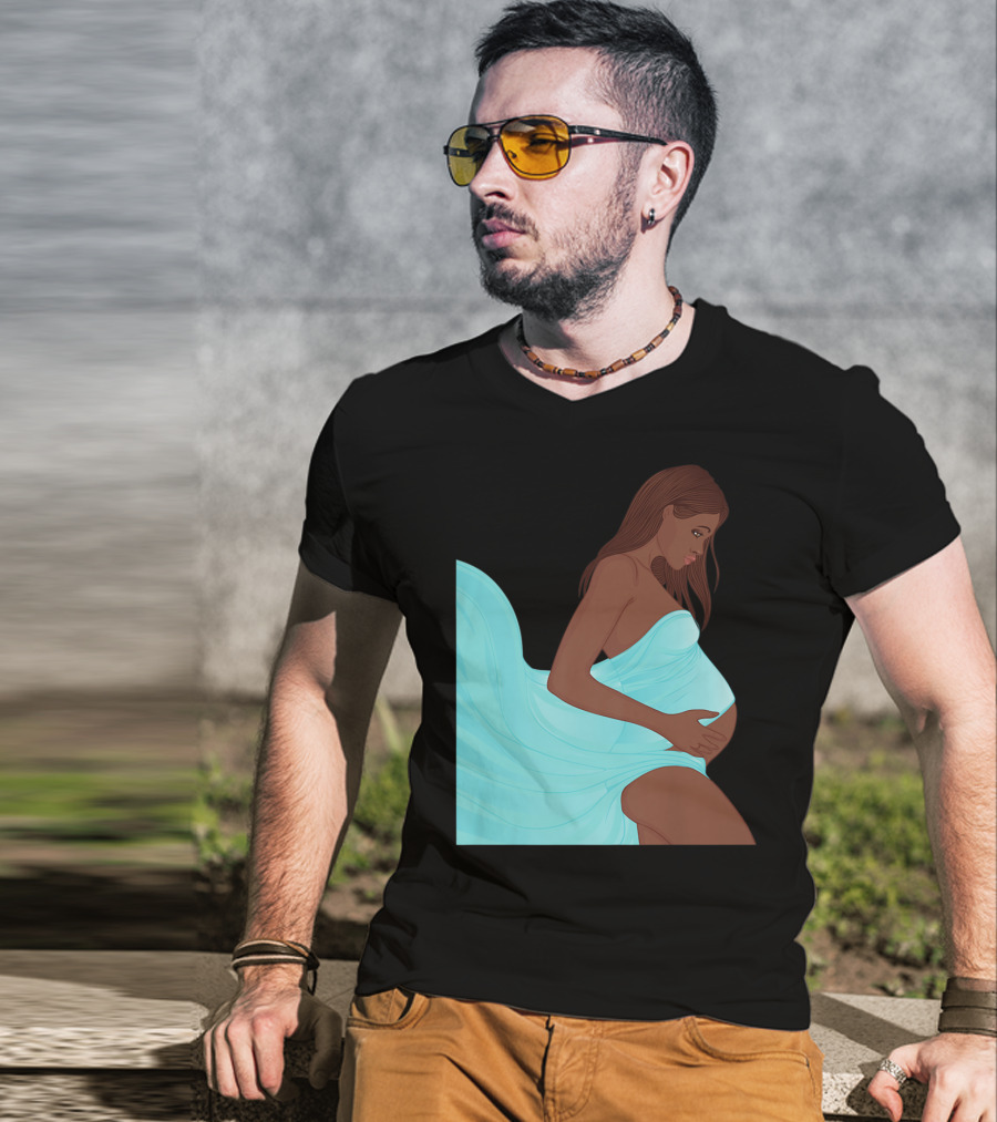 Pregnancy Black Girl Magic African Queen Mom57 T-Shirt