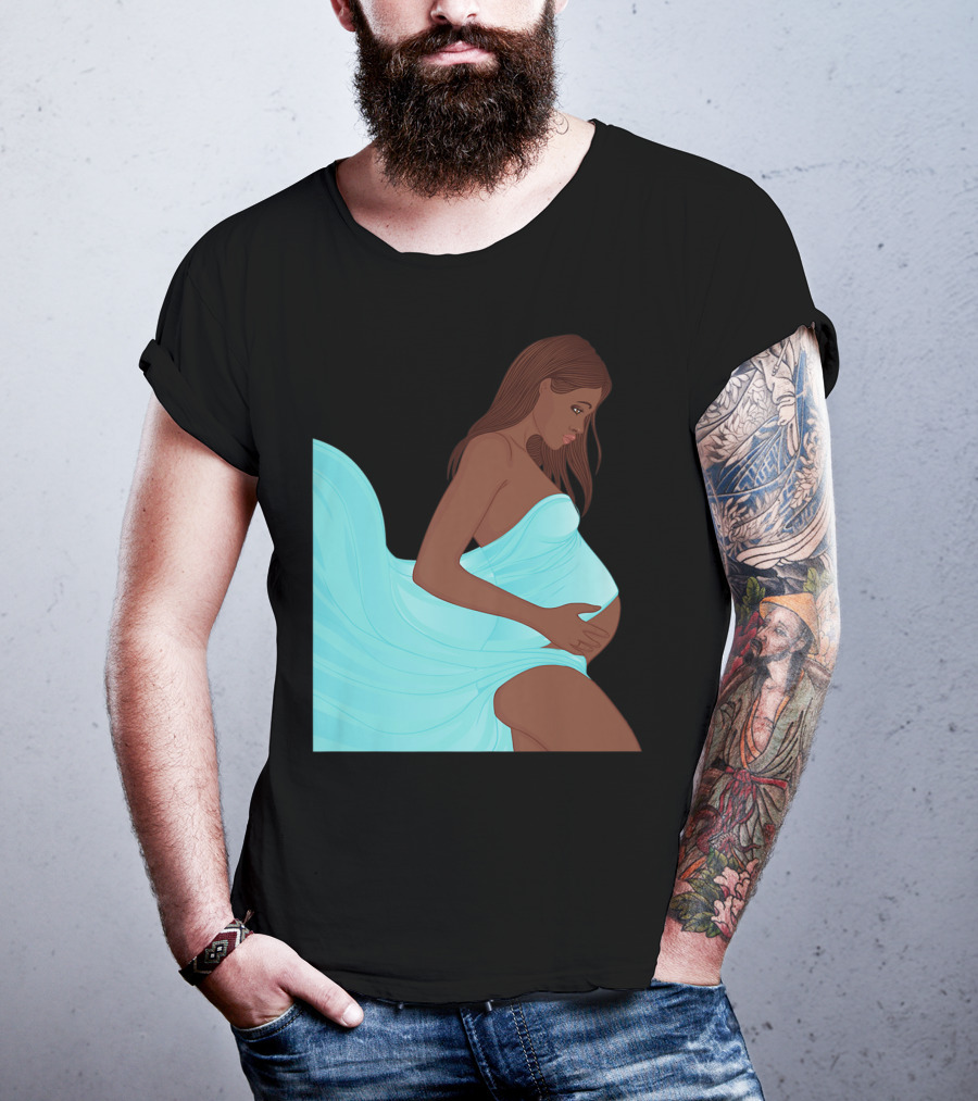 Pregnancy Black Girl Magic African Queen Mom57 T-Shirt