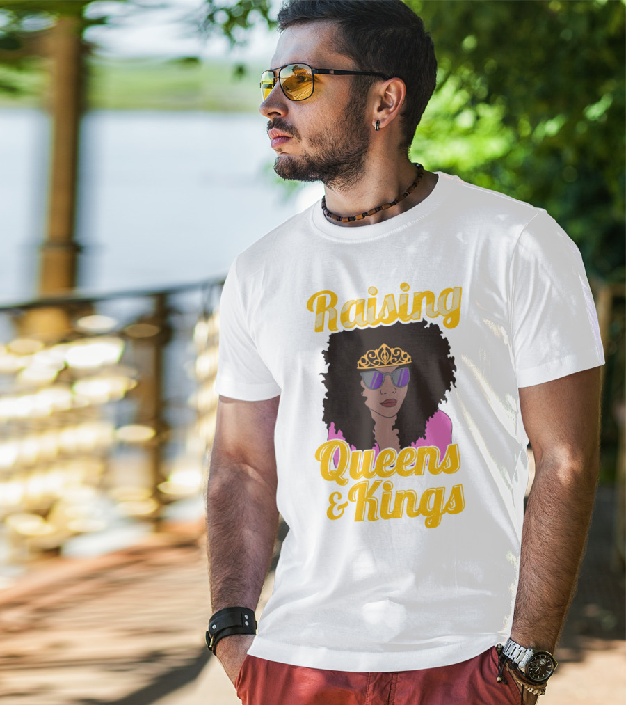 Raising Queens And Kings Afro Mama Tiara Sunglasses T-Shirt