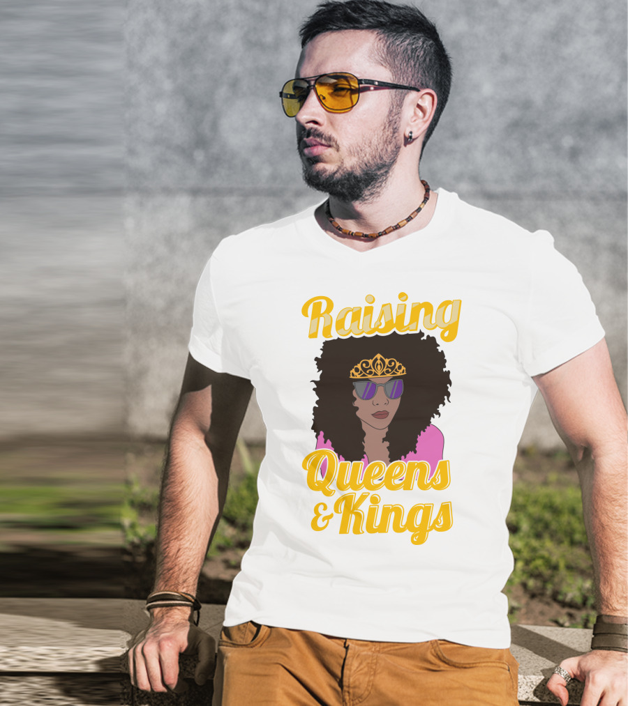 Raising Queens And Kings Afro Mama Tiara Sunglasses T-Shirt