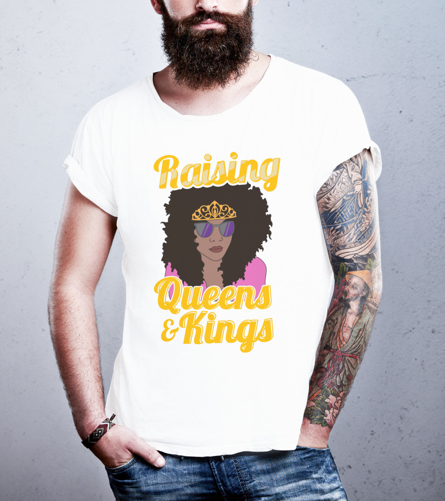 Raising Queens And Kings Afro Mama Tiara Sunglasses T-Shirt