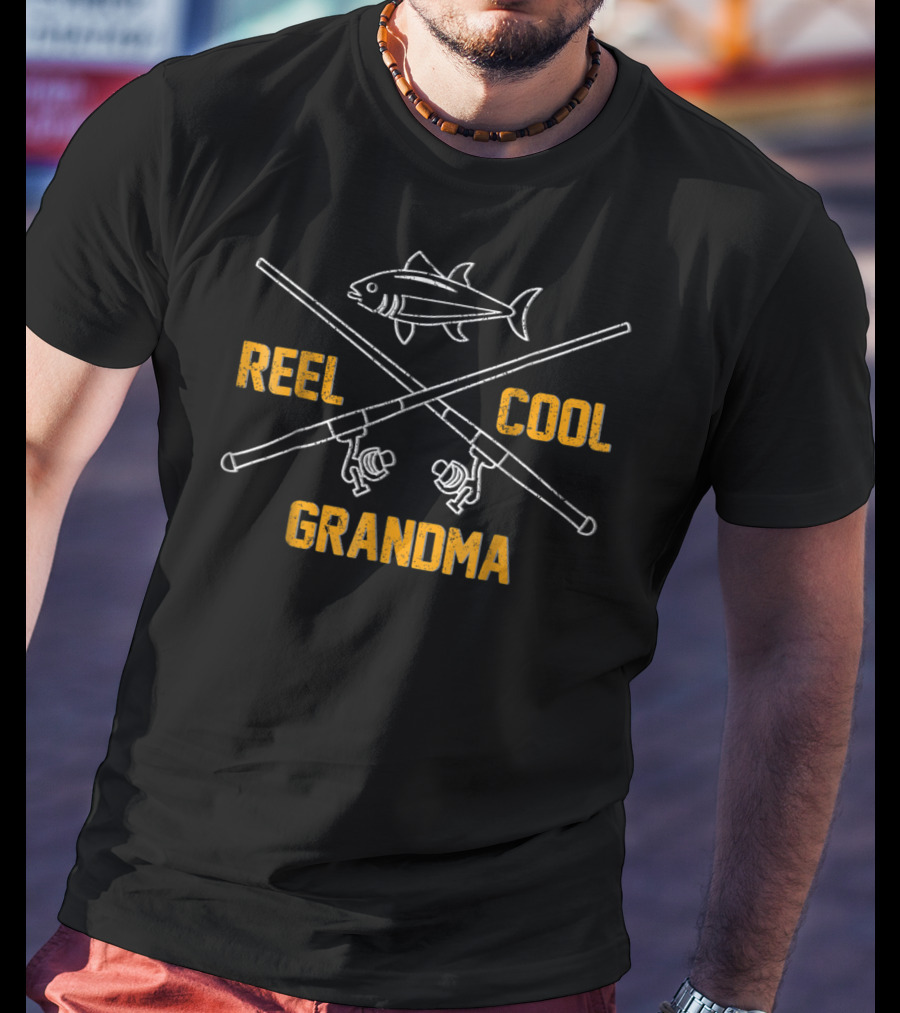 Reel Cool Grandma Fishing Mom Funny Grandmas T-Shirt