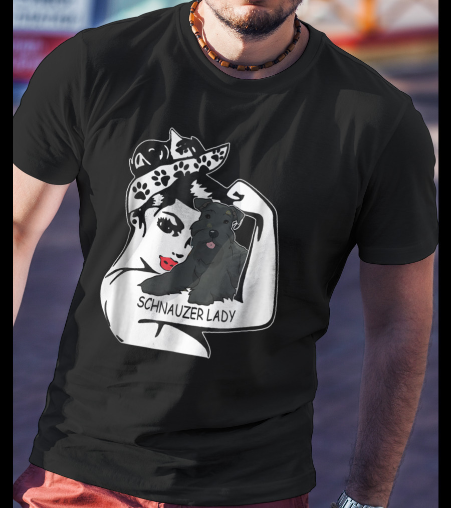 Schnauzer Strong Lady Mom Funny Birthday T-Shirt