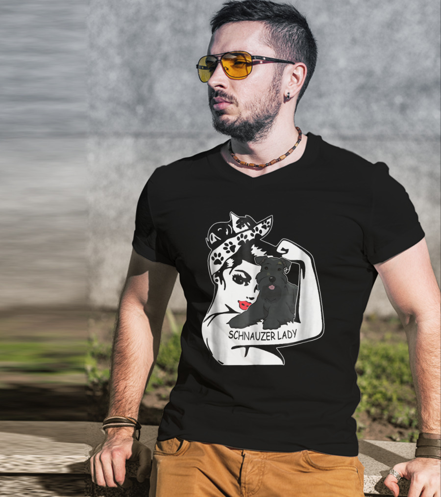 Schnauzer Strong Lady Mom Funny Birthday T-Shirt