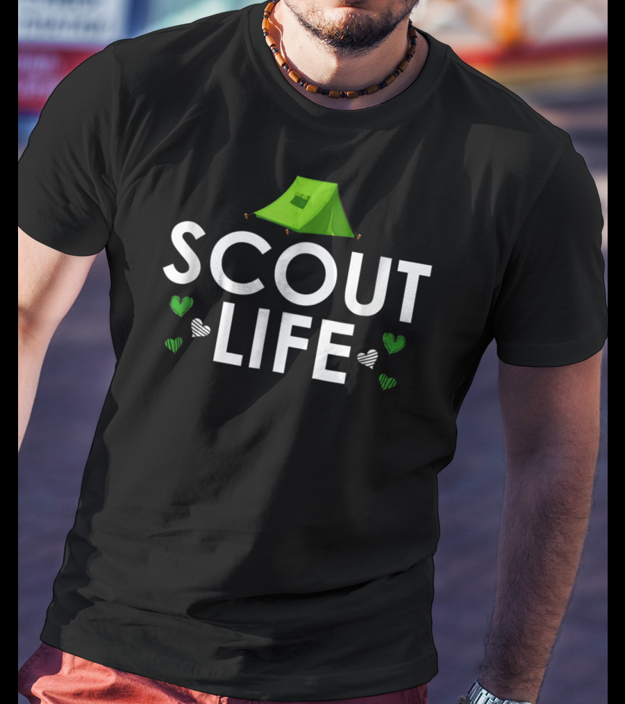 Scout Life Green Tent Camping Adventure Scouting T-Shirt
