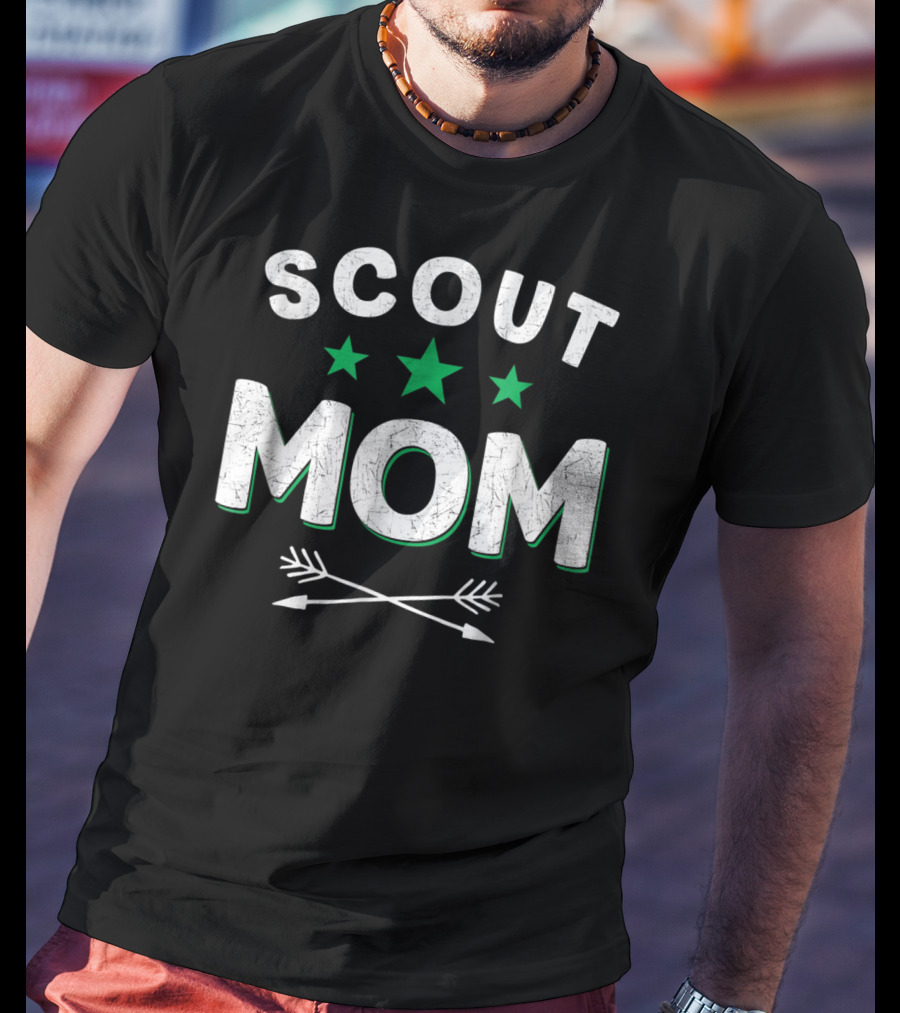 Scout Mom With Stars And Arrows Camping Scouting T-Shirt