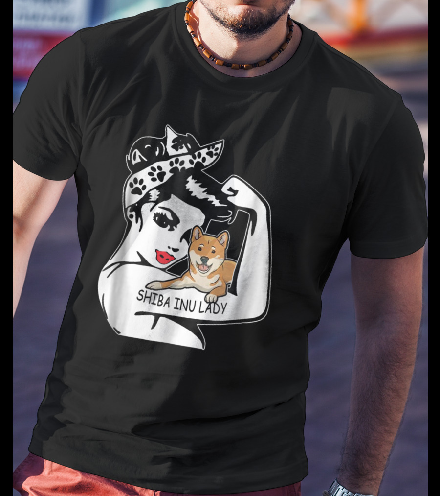 Shiba Inu Lady Strong Mom Birthday Funny T-Shirt