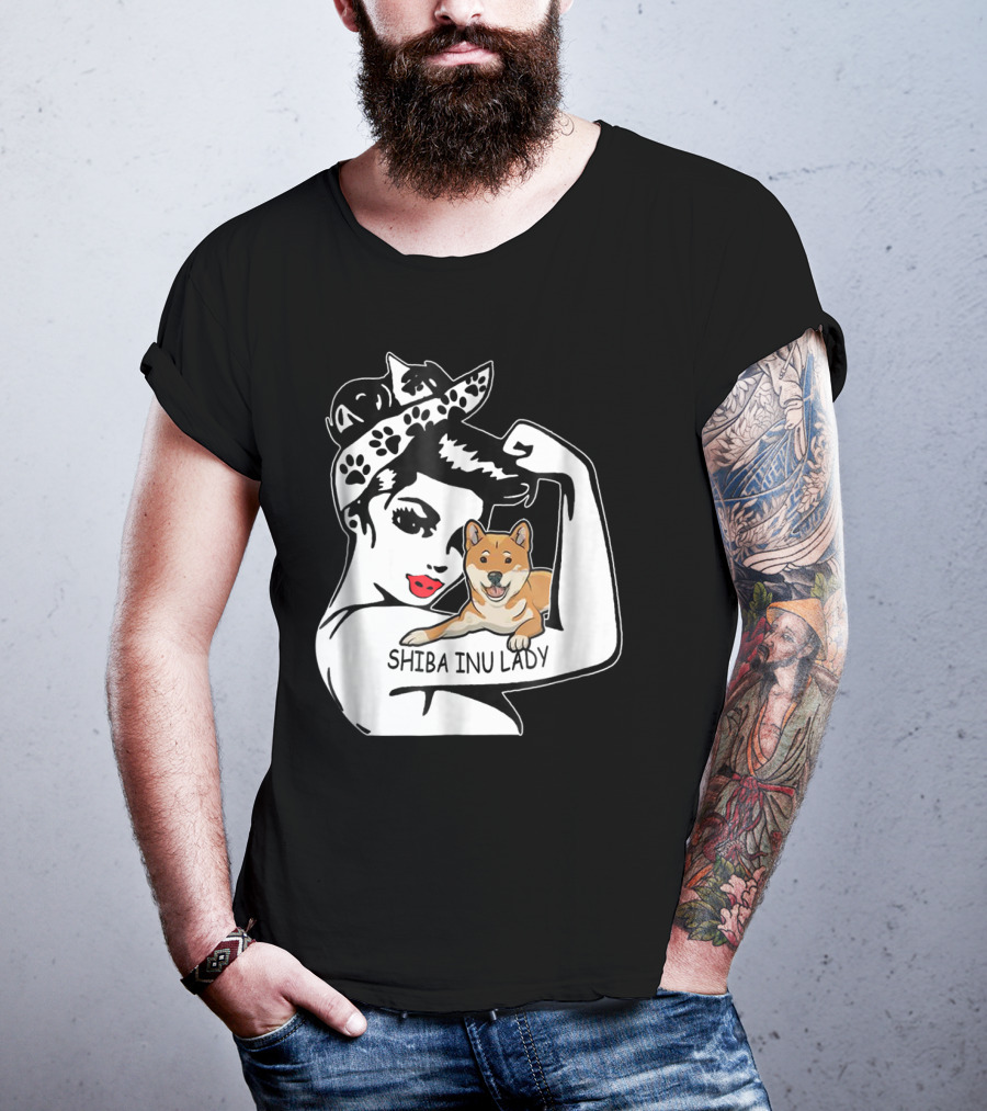 Shiba Inu Lady Strong Mom Birthday Funny T-Shirt
