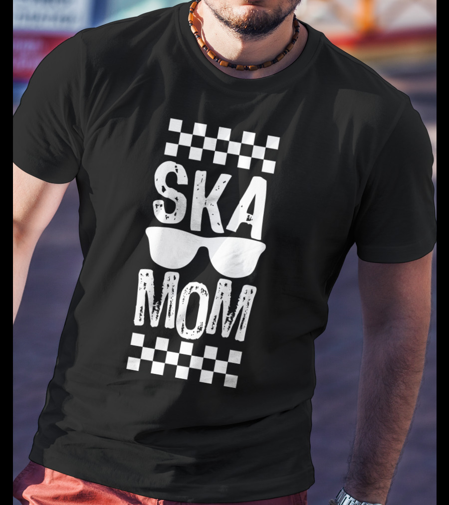 Ska Mom 80s Music Checkered Sunglasses T-Shirt