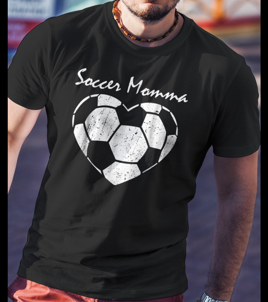 Soccer Momma Heart Graphic Soccer T-Shirt