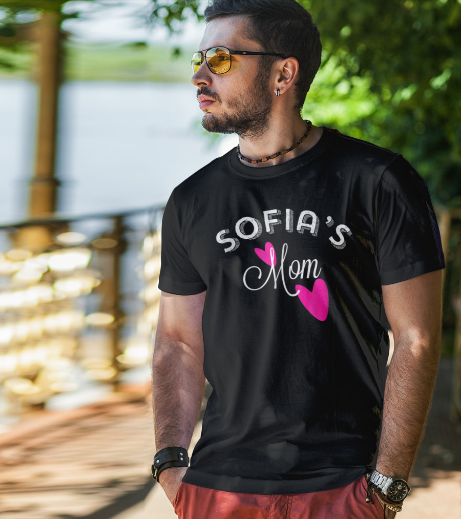 SOFIA'S Mom With Pink Hearts T-Shirt