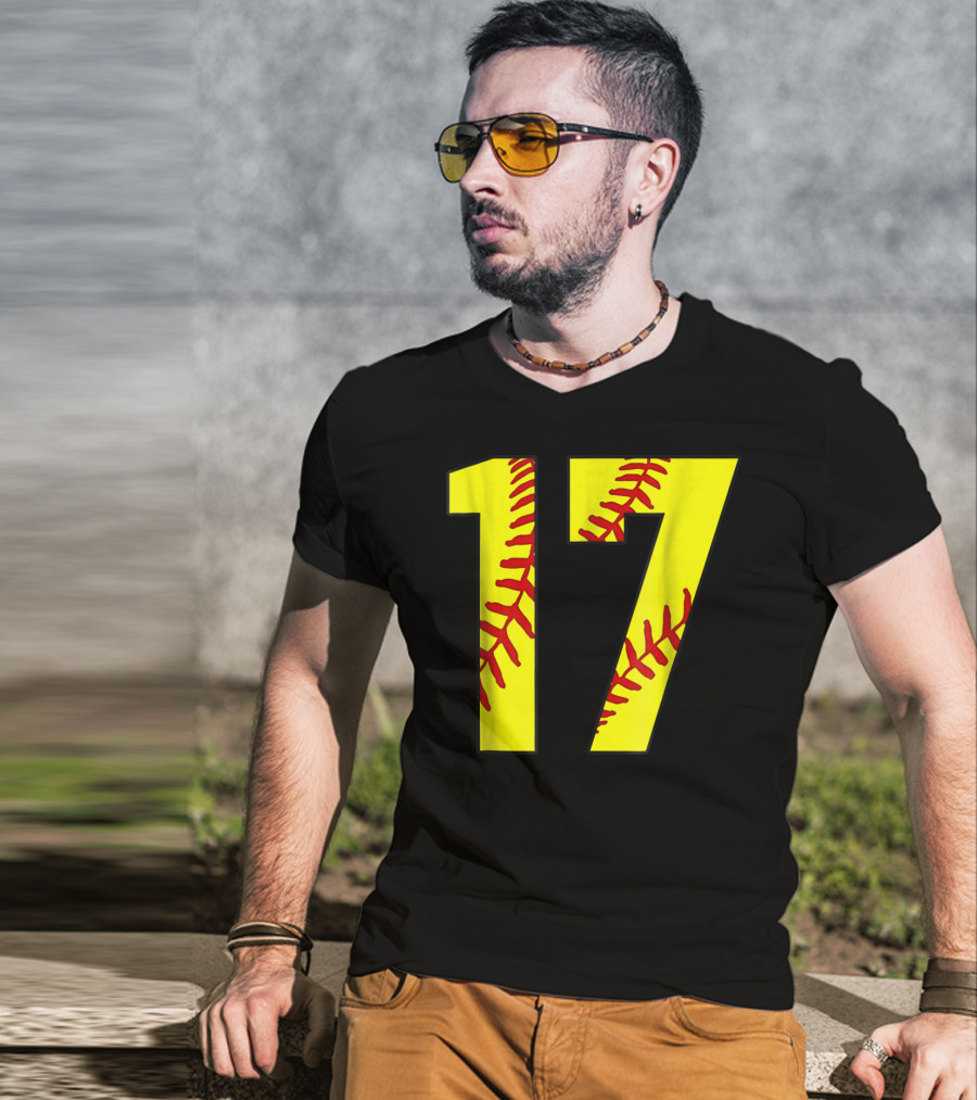 Softball Mom 17 Jersey Player Fan T-Shirt