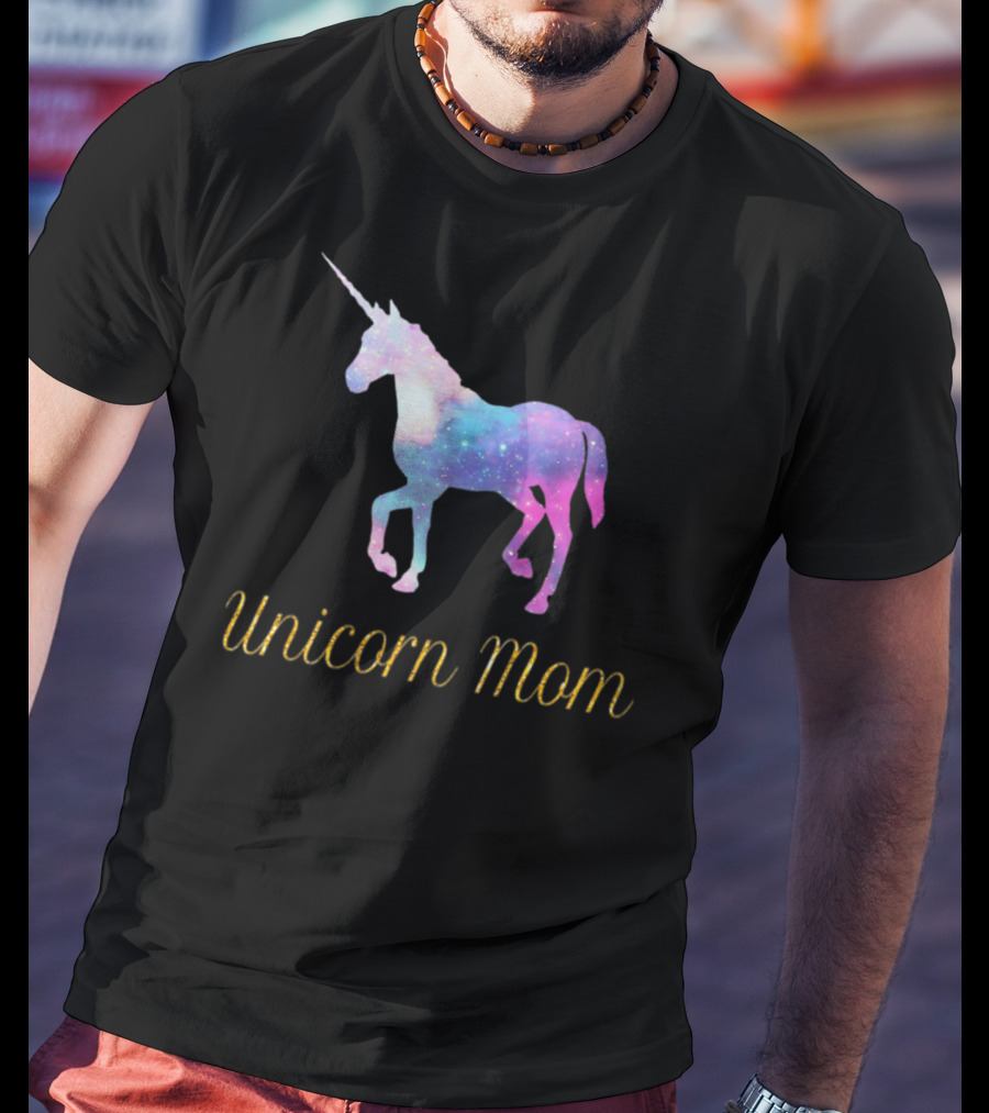 Unicorn Mom Sparkly Galaxy Birthday Party T-Shirt