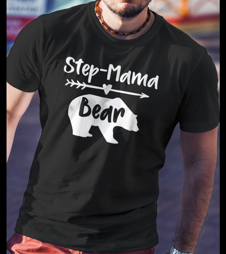 Step-Mama Bear Heart Arrow Bear T-Shirt