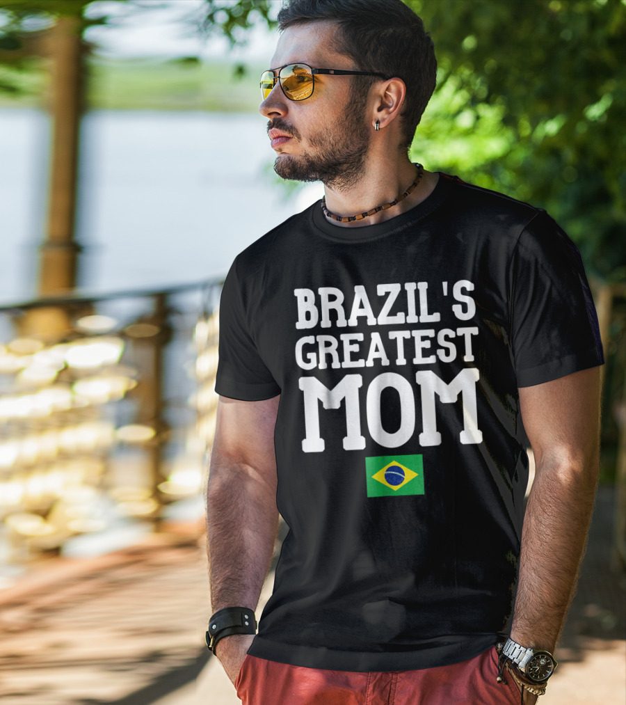 Brazil's Greatest Mom Mother's Day Tribute With Brazilian Flag T-Shirt