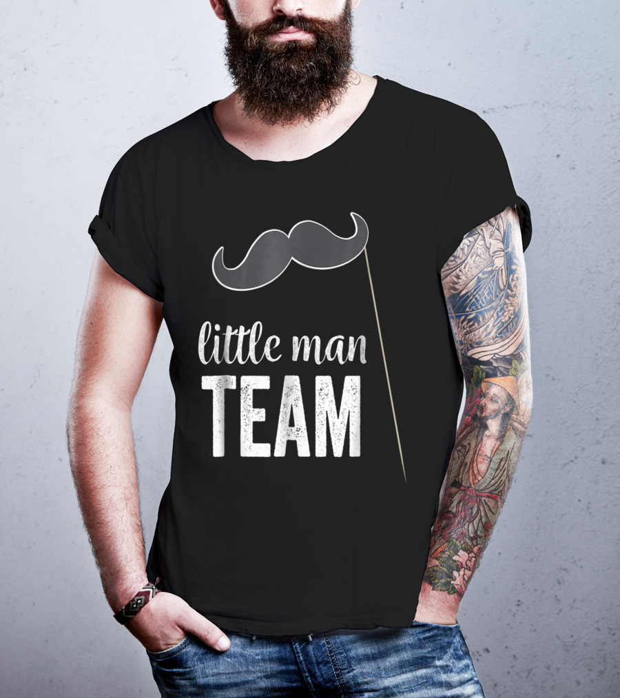 Little Man Team Mustache Gender Reveal Party T-Shirt