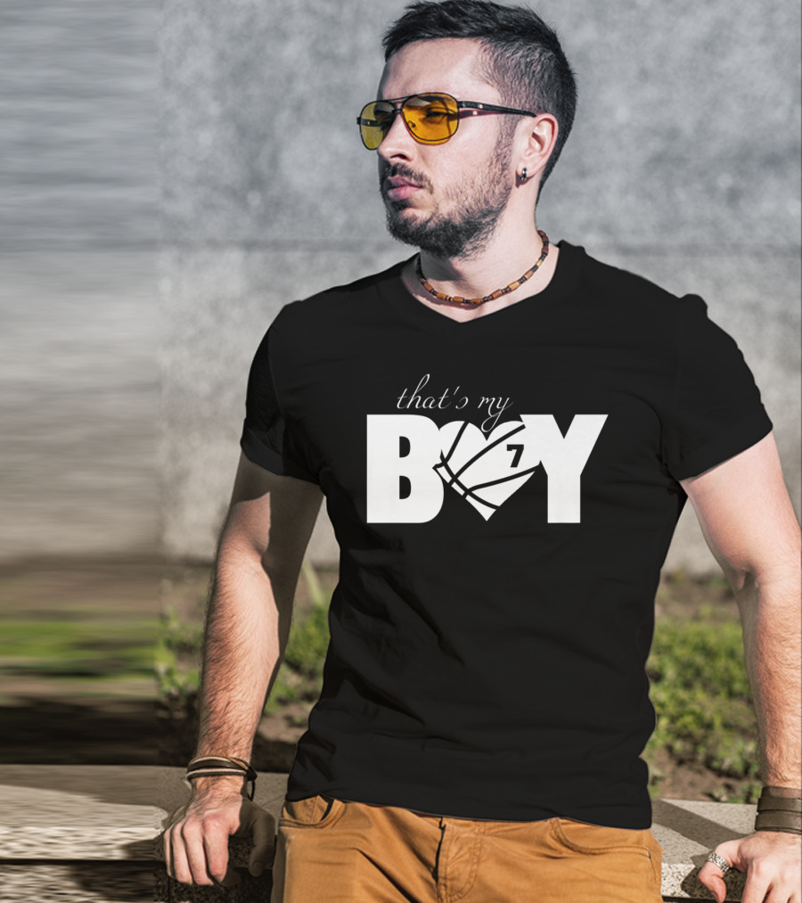 That's My Boy 7 Basketball Heart Design For Mom And Dad T-Shirt