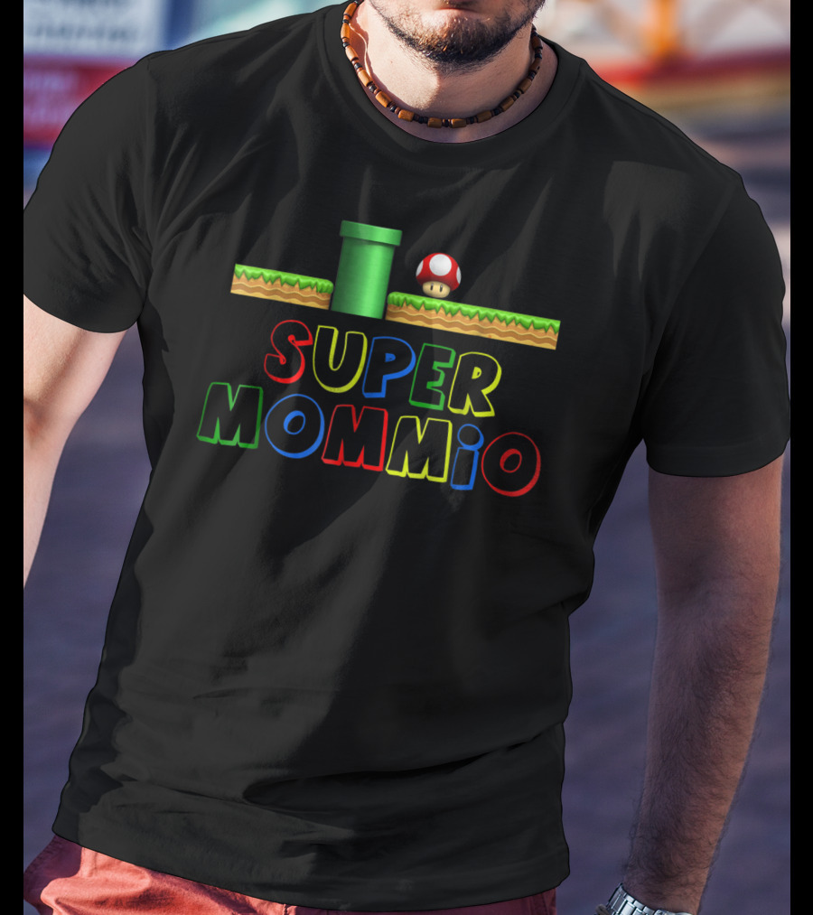 Super Mommio Gamer Mom Mario Mushroom Inspired T-Shirt