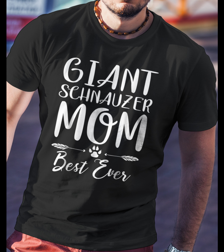 Giant Schnauzer Mom Best Ever Paw Print Dog Lovers T-Shirt