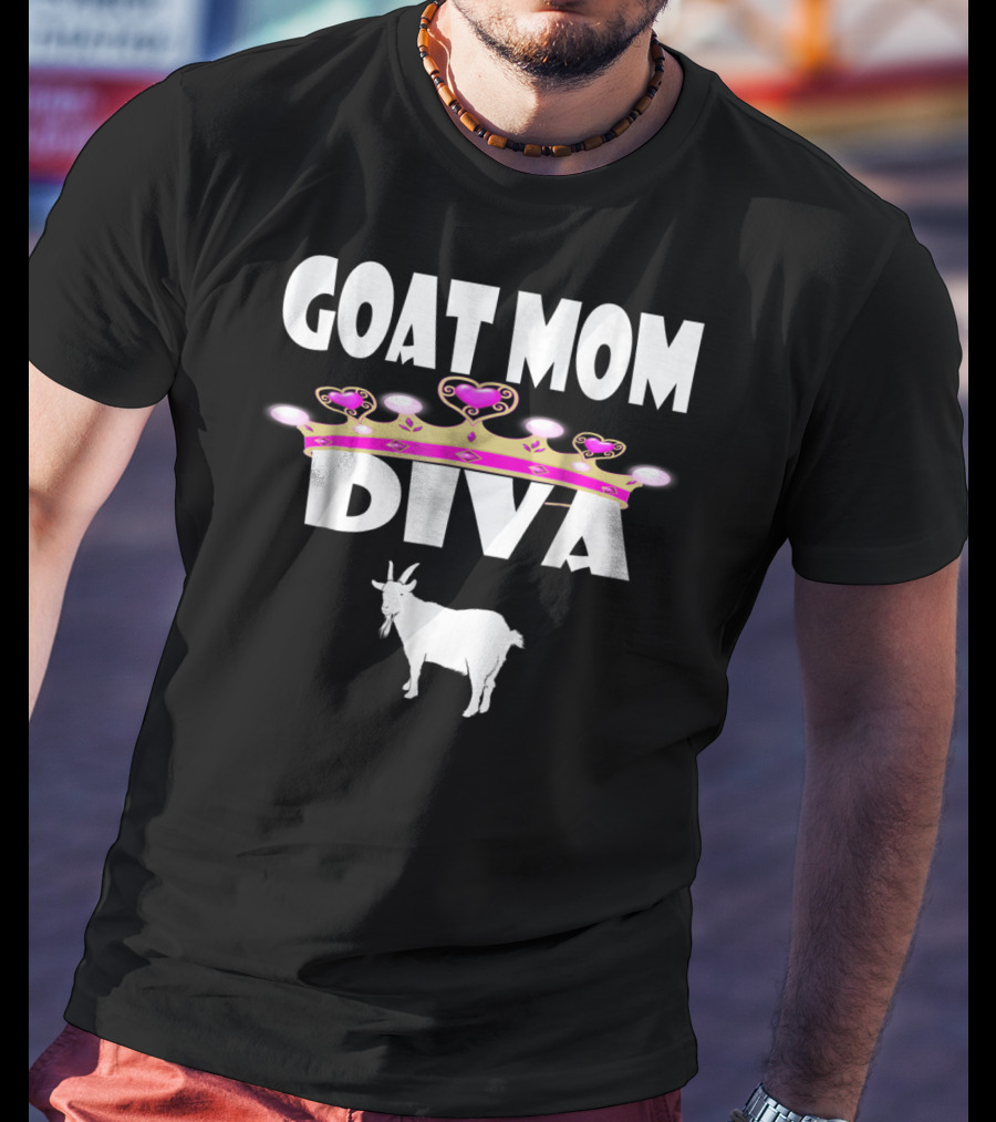 GOAT MOM DIVA Pink Crown Pet Goat Lover T-Shirt