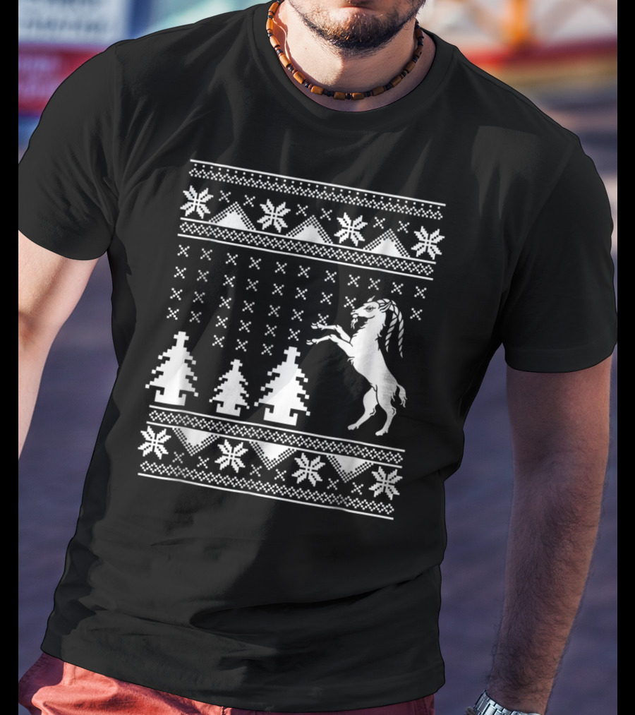 Goat Ugly Christmas Sweater Pattern For Goat Mom Lovers T-Shirt