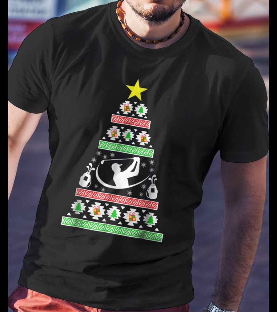 Golf Ugly Christmas Tree For Golfer Mom Or Dad 13 T-Shirt