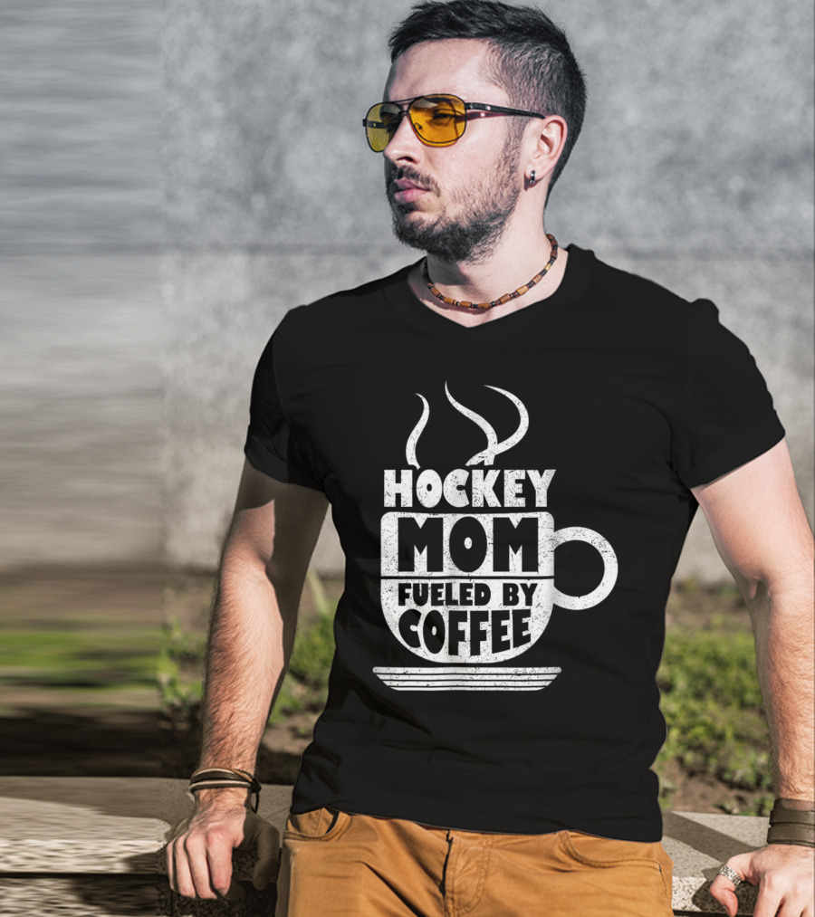 Hockey Mom Fueled By Coffee Sports Parentё T-Shirt
