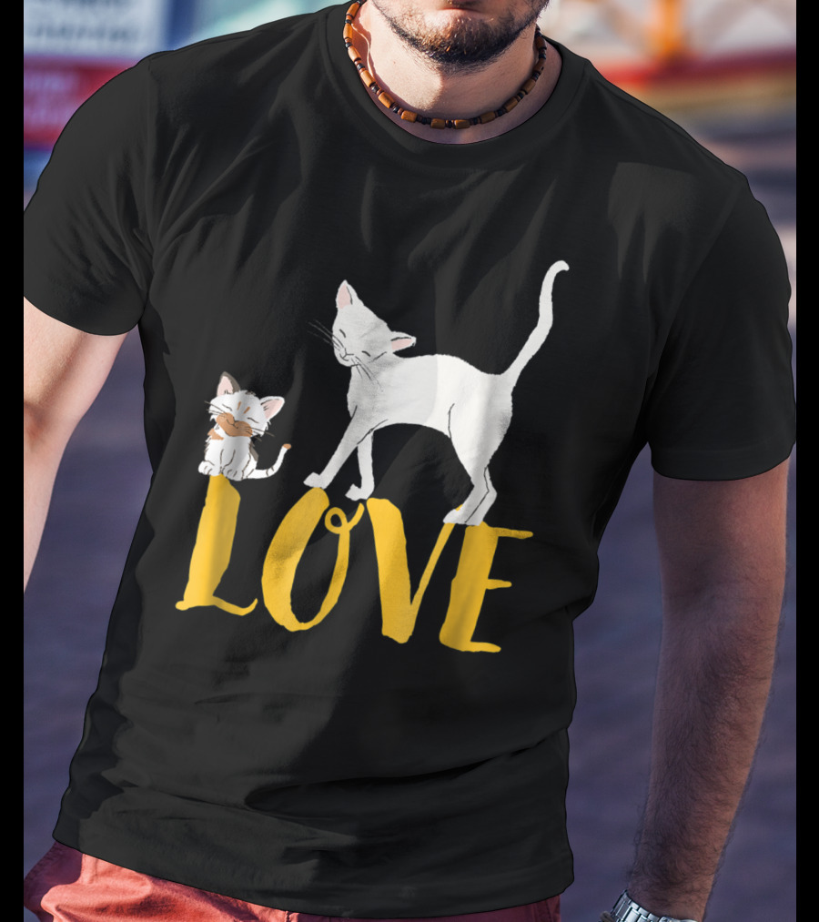 I Love Cats Vintage Love Cat Mom And Dad Cat Person 13 T-Shirt