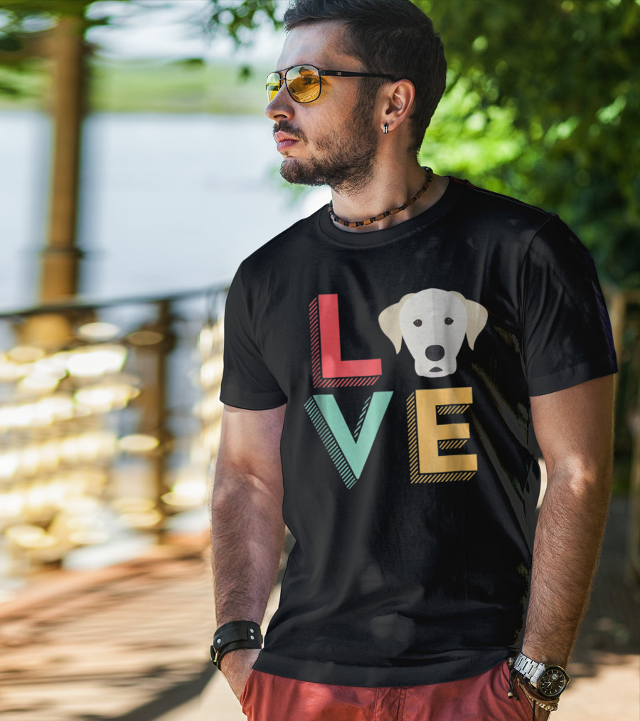 I Love Labrador Dog Lover Lab Puppies Mom And Dad39 Cute Puppy Head In LOVE T-Shirt