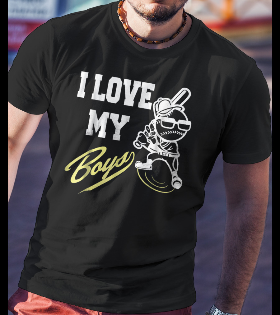 I Love My Boys Baseball Mom And Dad Cool Player T-Shirt