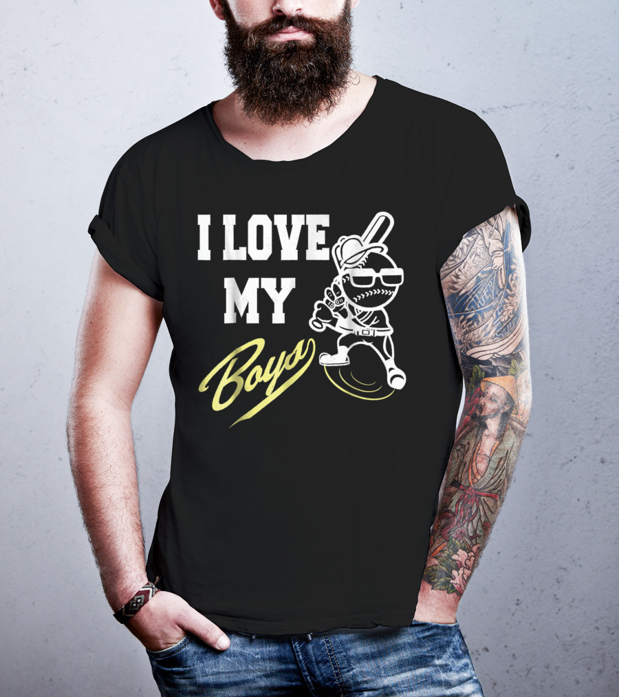 I Love My Boys Baseball Mom And Dad Cool Player T-Shirt