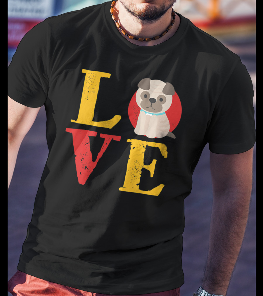 Love Pug Dog Animal Lover Puppies Mom And Dad19 T-Shirt