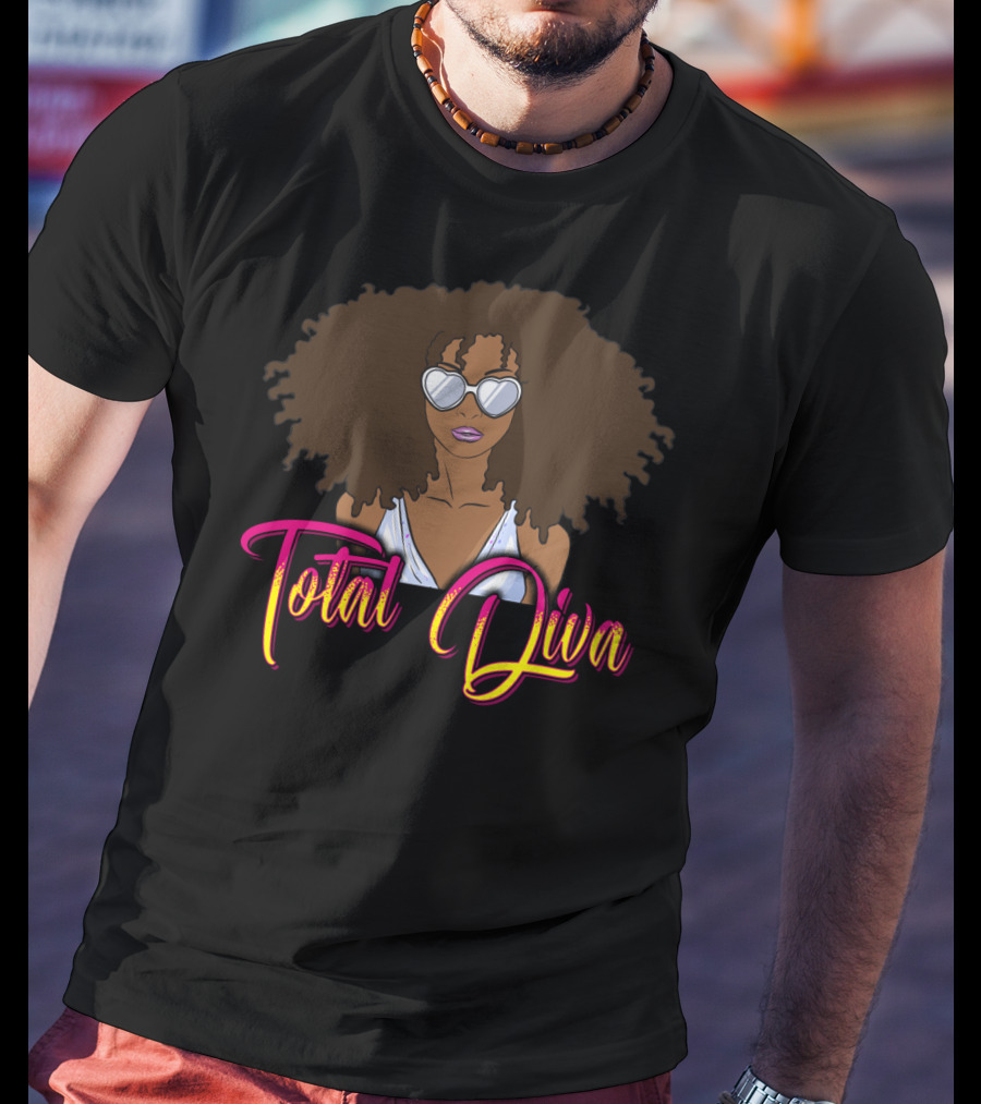 Total Diva Black Girl Magic Mom 50 Iconic Style Sunglasses Afro T-Shirt