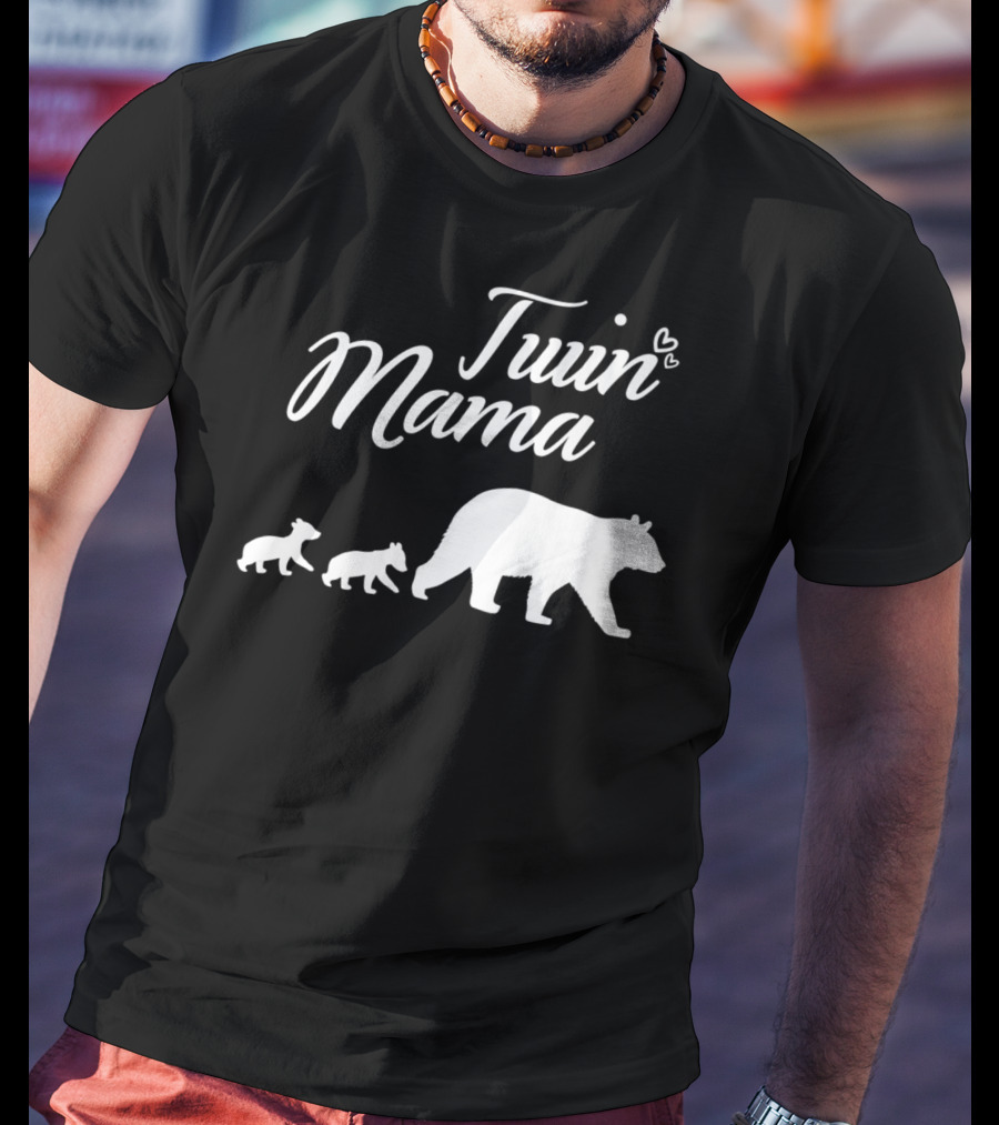 Twin Mama Bear With Cubs T-Shirt