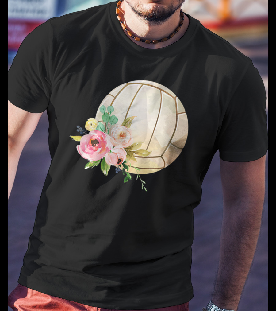 Watercolor Boho Floral Volleyball Patchwork T-Shirt