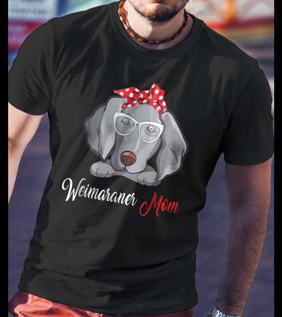 Weimaraner Mom Glasses Polka Dot Birthday T-Shirt