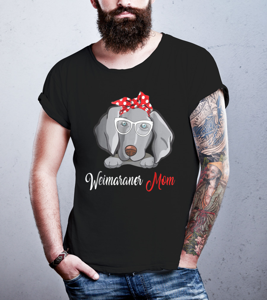 Weimaraner Mom Glasses Polka Dot Birthday T-Shirt