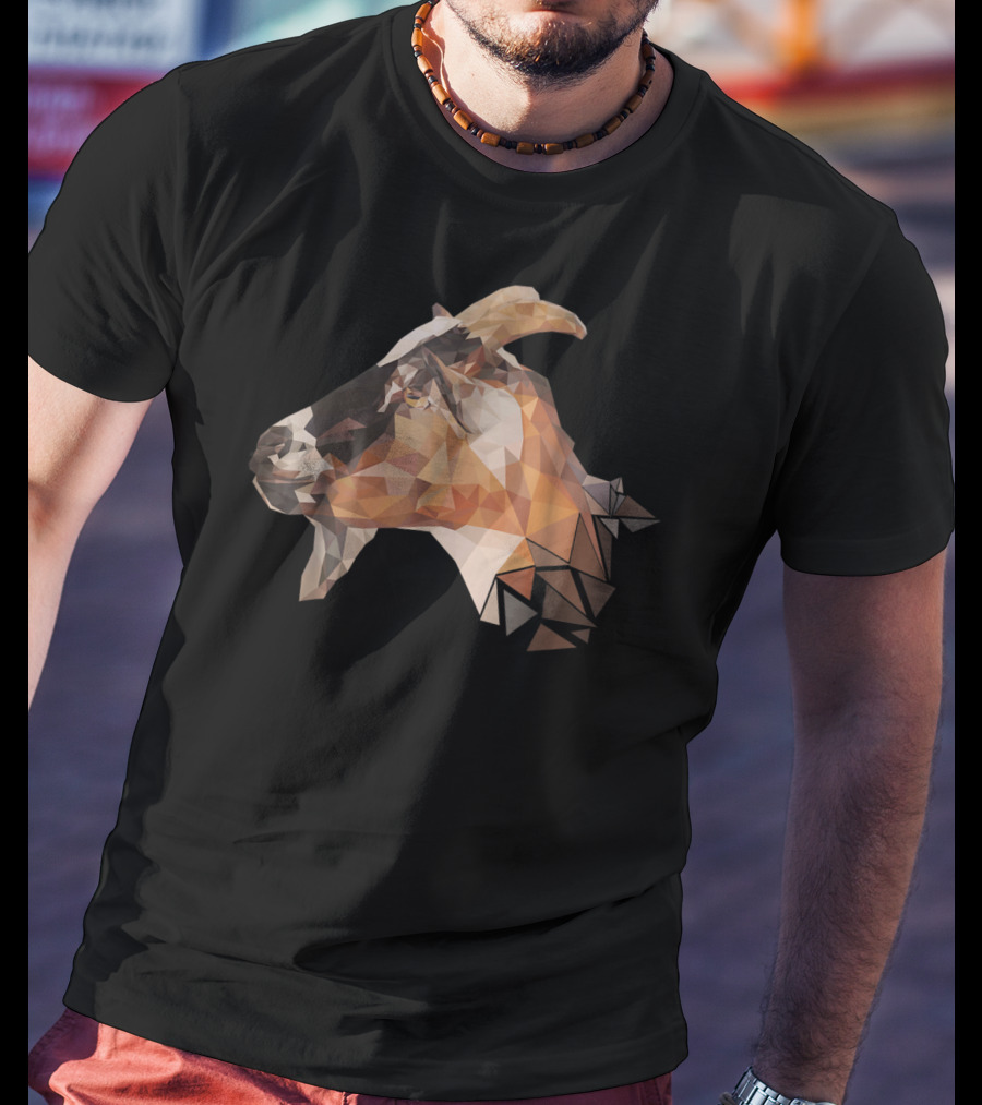 Weird Goat Lover Farmers Billy Polygonal Goat T-Shirt