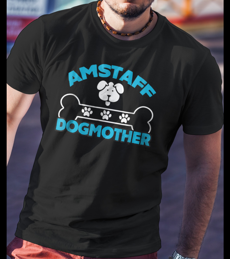 Amstaff Dogmother Bone And Paws T-Shirt