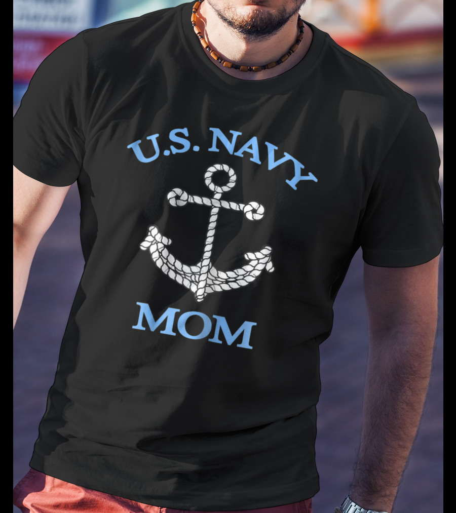 U.S. NAVY MOM Anchor Memorial Day T-Shirt