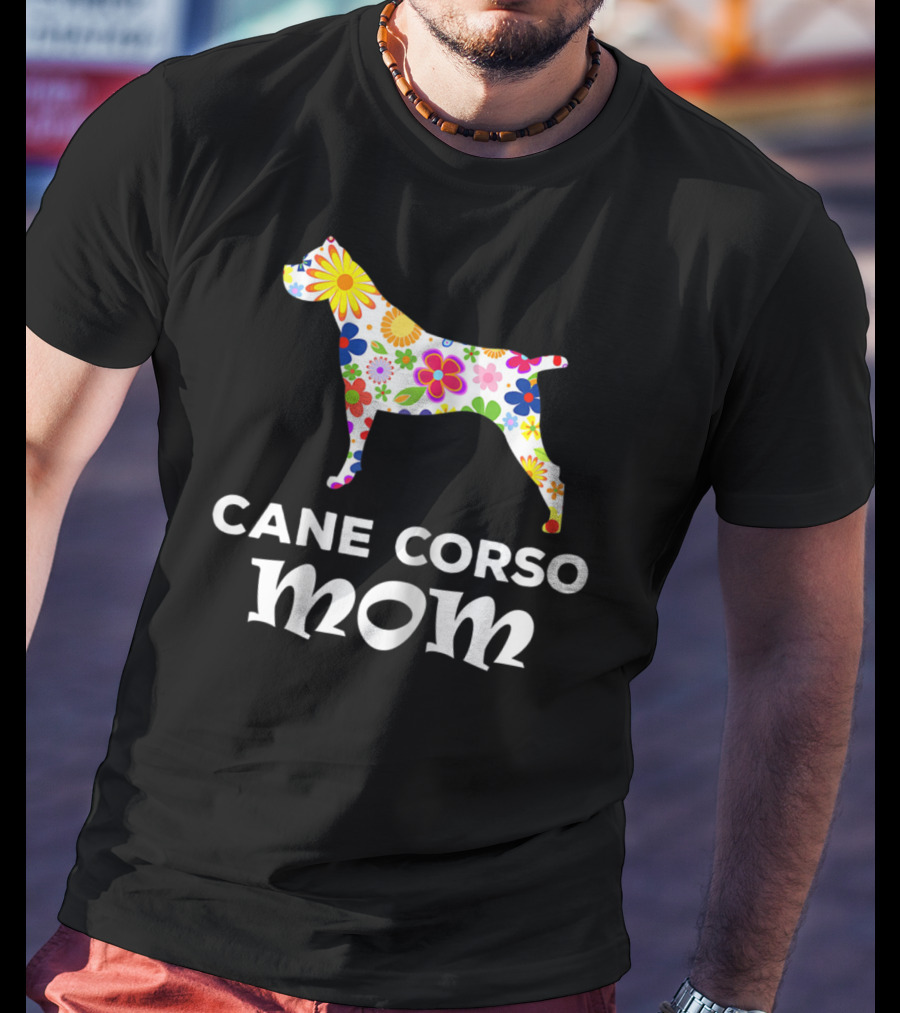 Cane Corso Mom Floral Dog T-Shirt