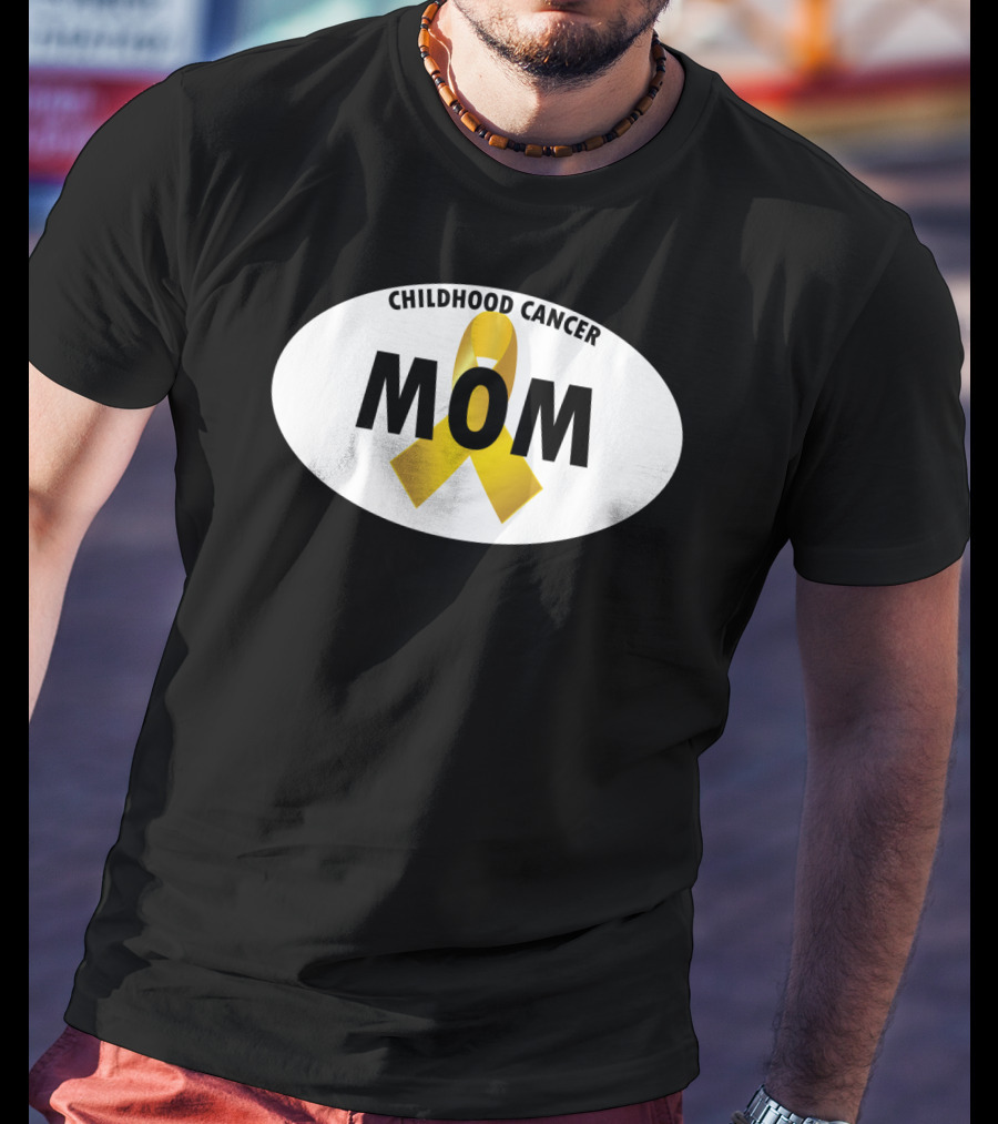Childhood Cancer Mom Yellow Ribbon Awareness T-Shirt