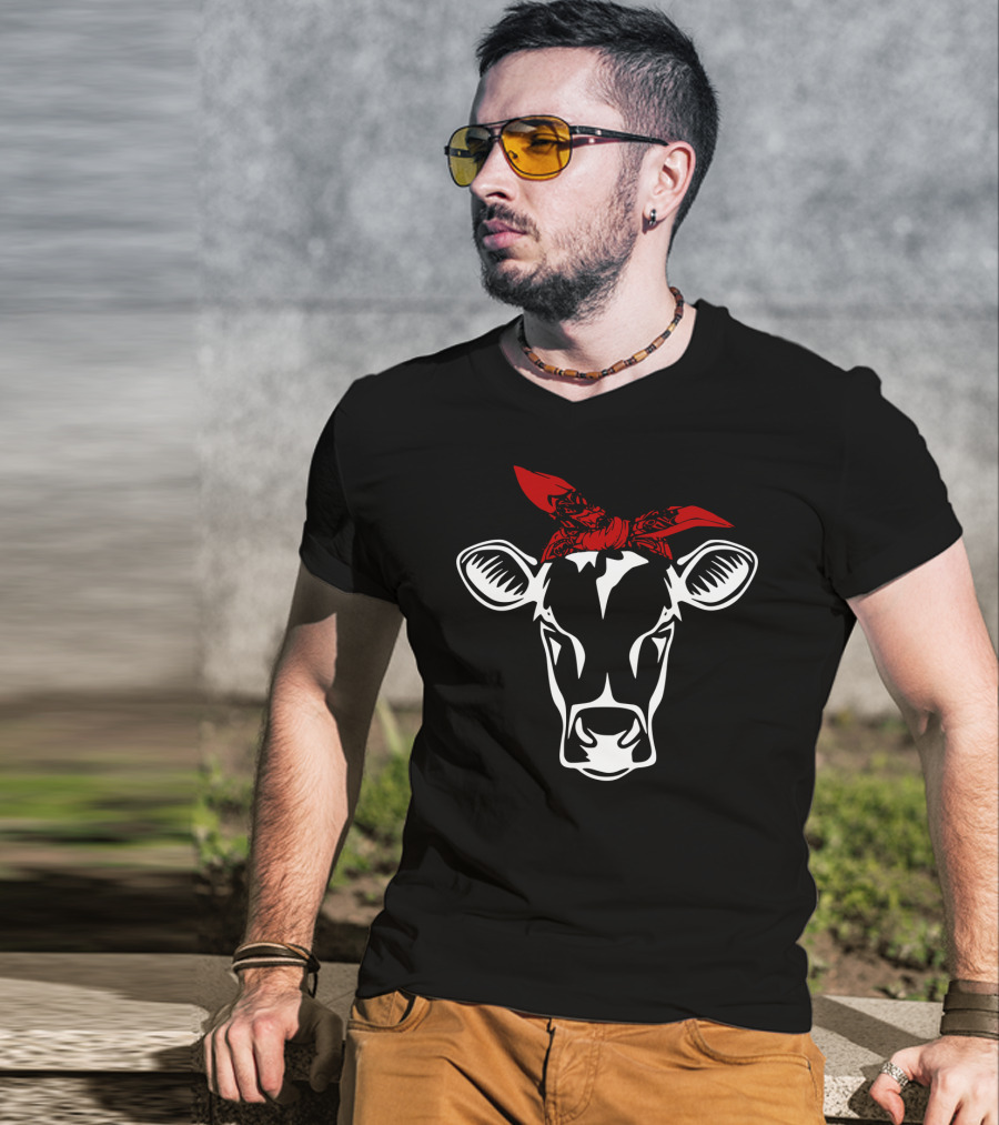 Cow With Red Bandana Heifer Farm T-Shirt