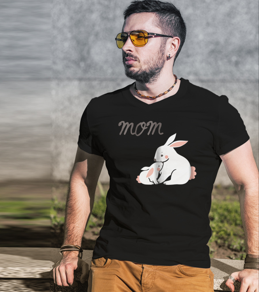 Mom Bunny And Child Hugging T-Shirt